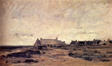 Le Village De Kerity En Bretagne Barbizon impressionistische Landschaft Charles Francois Daubigny Szenerie Ölgemälde